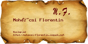 Mohácsi Florentin névjegykártya